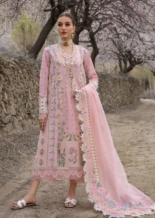 3 Piece Linen Embroidered with Embroidered Slub Dupatta - KW1139