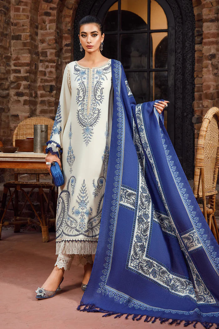 MARIA B 3pc fully embroidered dhanak suit- sh 07