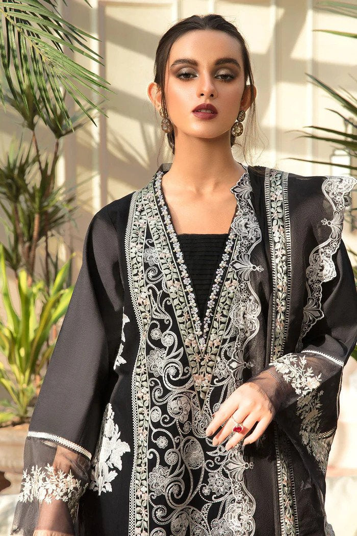 Crimson 3 Piece luxury lawn black suit