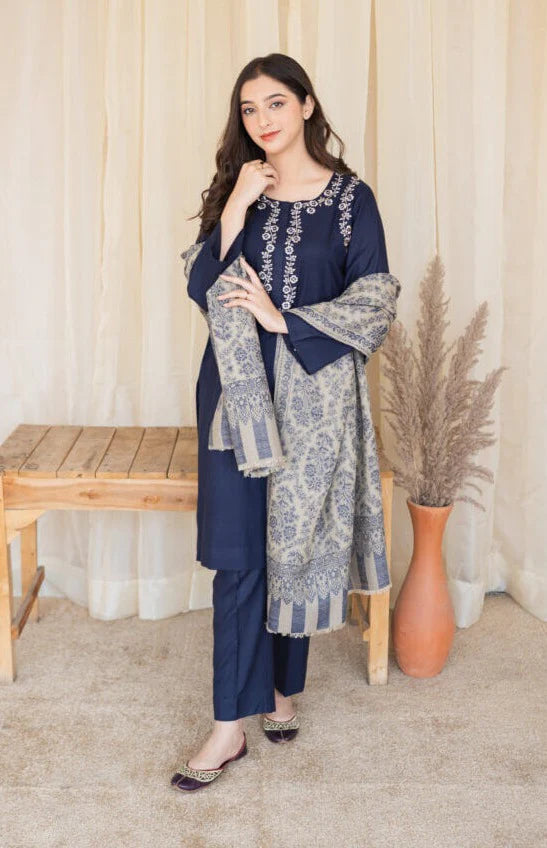 Aisling 3pc Embroidered shirt Emroidered Shawl Dupatta and Trouser