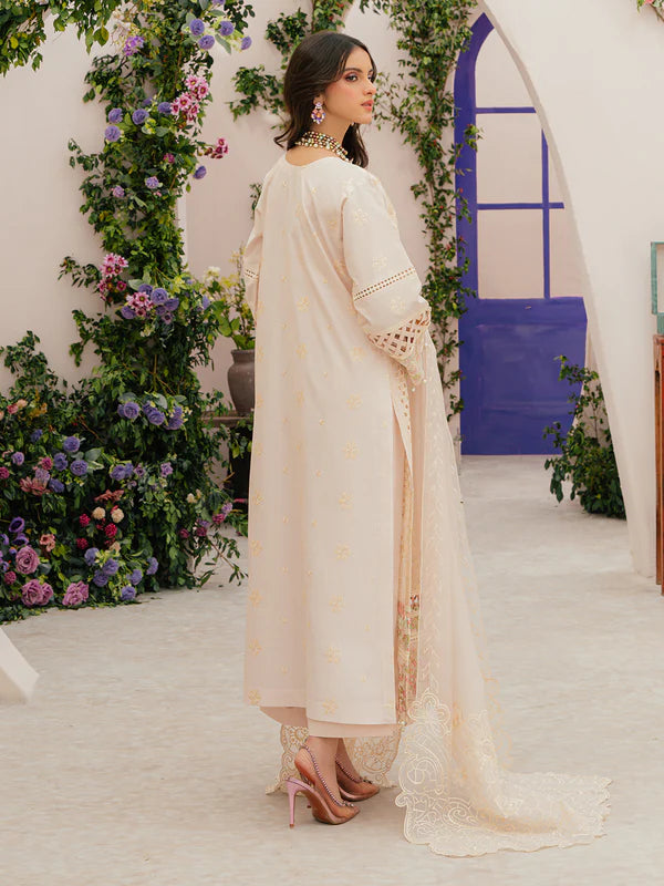 Mahnur Khaddar 3 pc embroidered shirt with embroidered dupatta-08