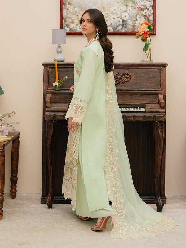 Mahnur Khaddar 3 pc embroidered shirt with embroidered dupatta-03