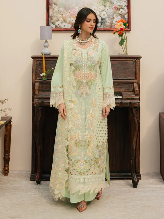 Mahnur Khaddar 3 pc embroidered shirt with embroidered dupatta-03