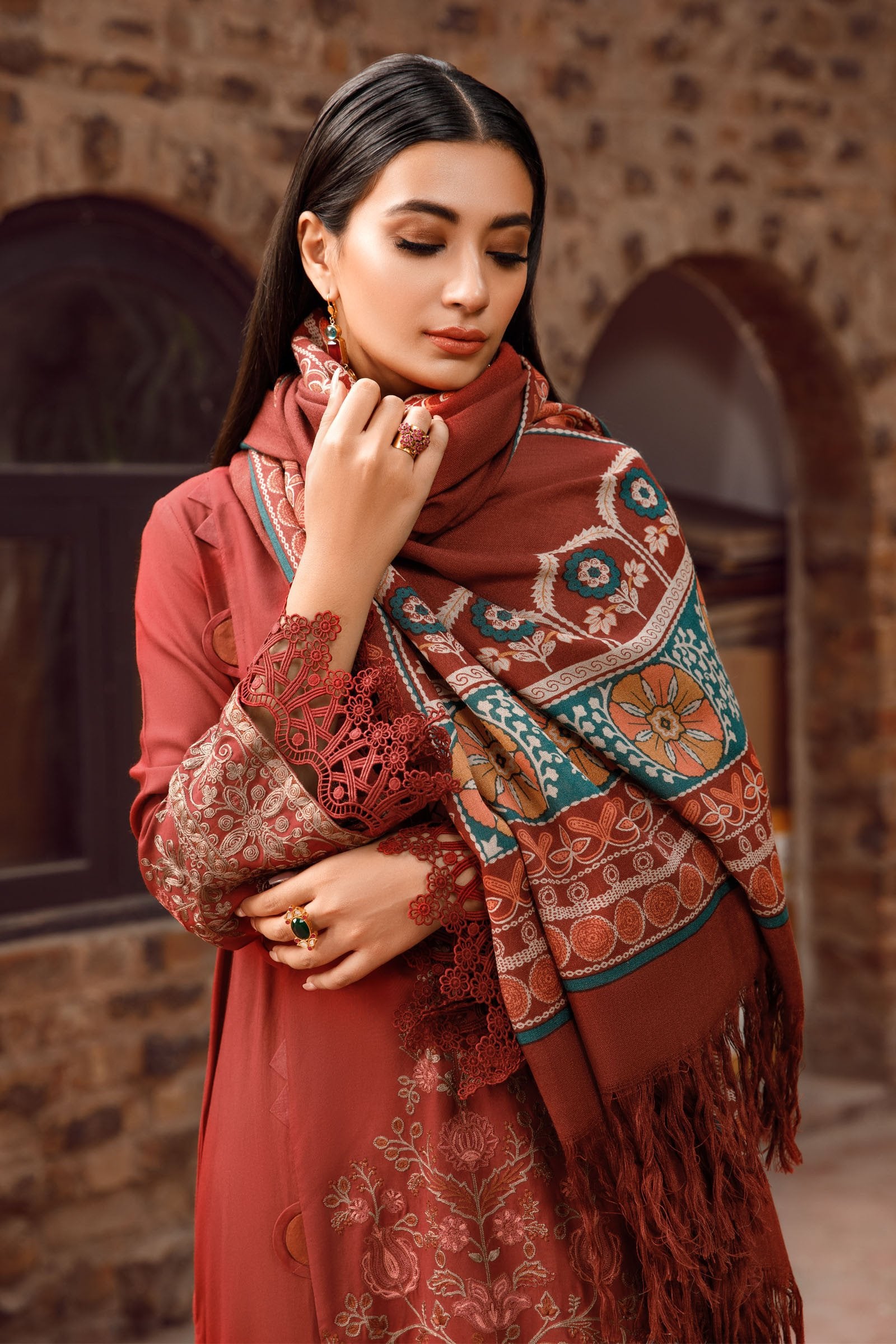 Maria B Fully Embroidered 3PC Dhanak Suit