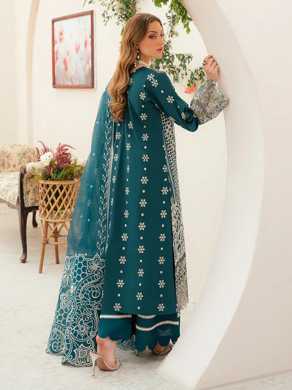 Mahnur Khaddar 3 pc embroidered shirt with embroidered dupatta-06