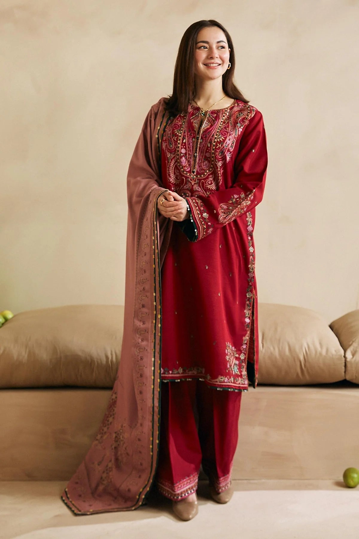 Zara shahjahan 3pc dhanak embroidered dress with shawl-01