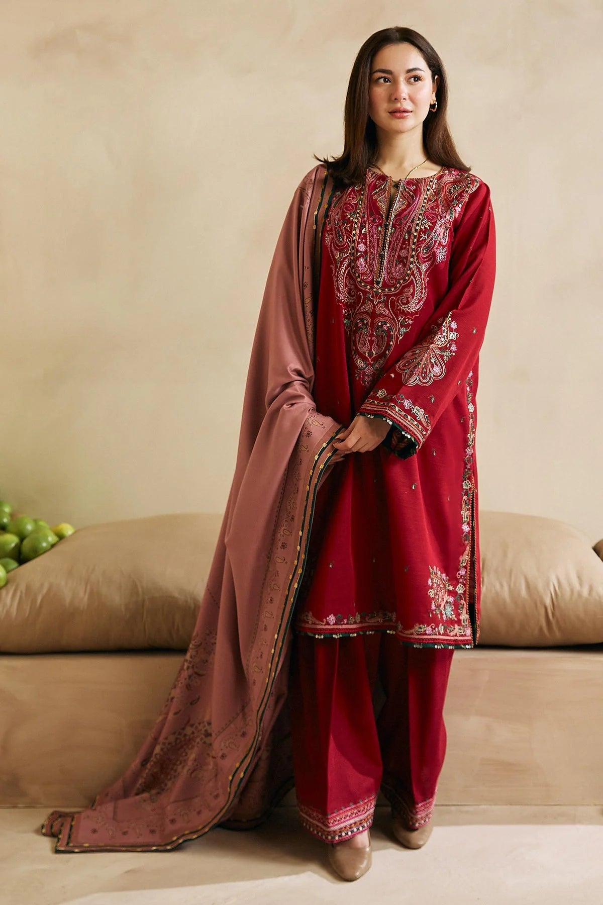 Zara shahjahan 3pc dhanak embroidered dress with shawl-01