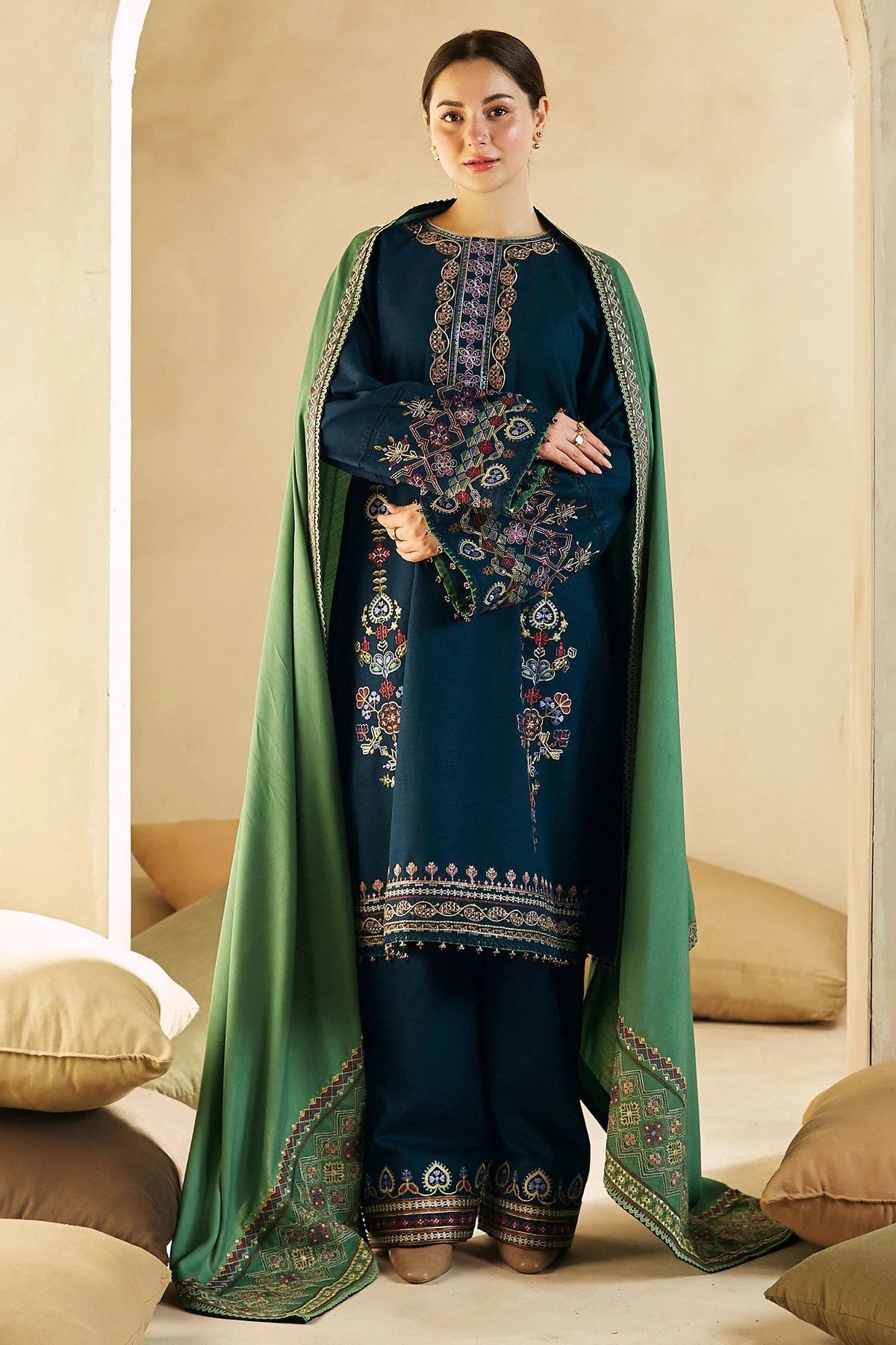 Zara shahjahan 3pc dhanak embroidered dress with shawl-02