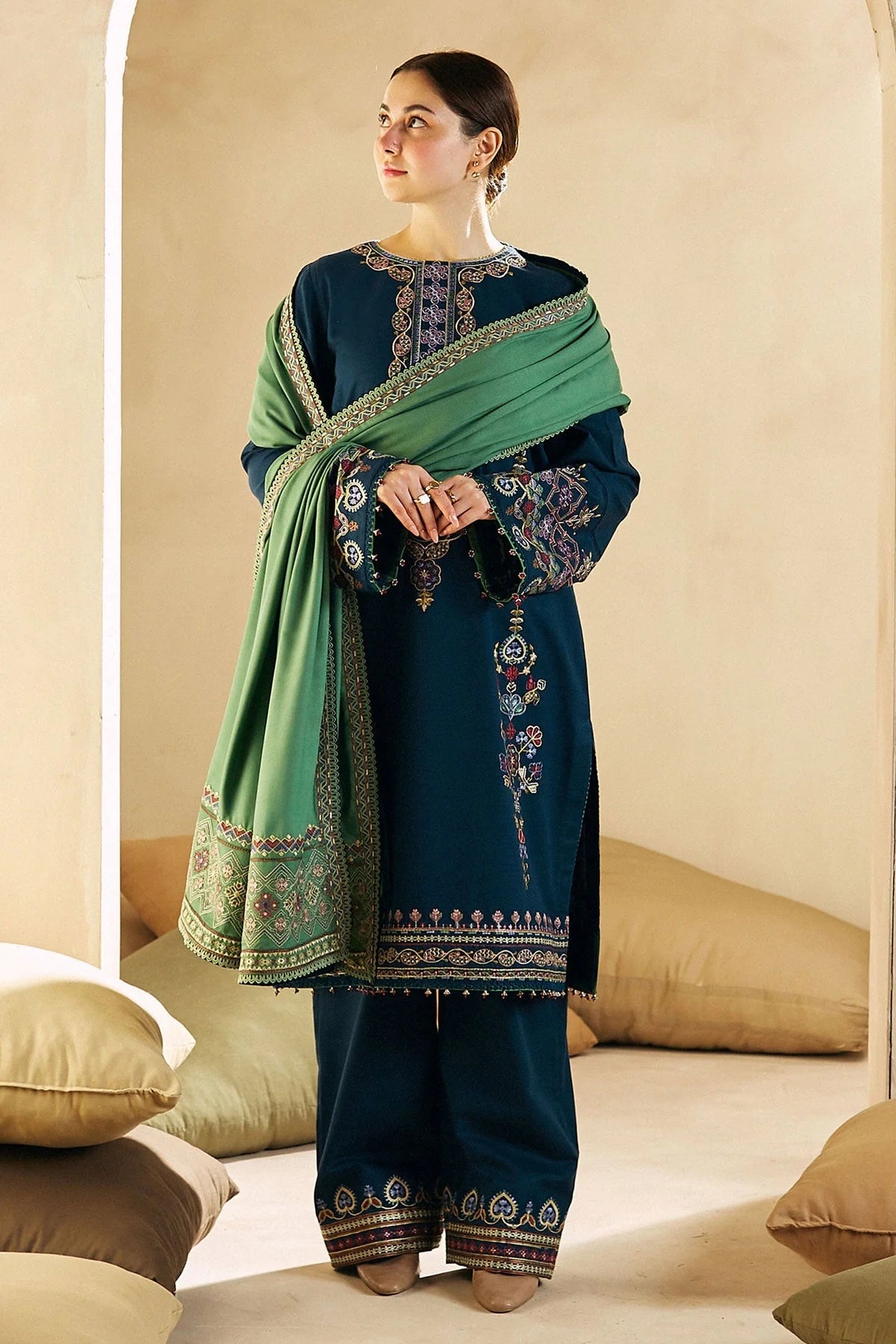 Zara shahjahan 3pc dhanak embroidered dress with shawl-02