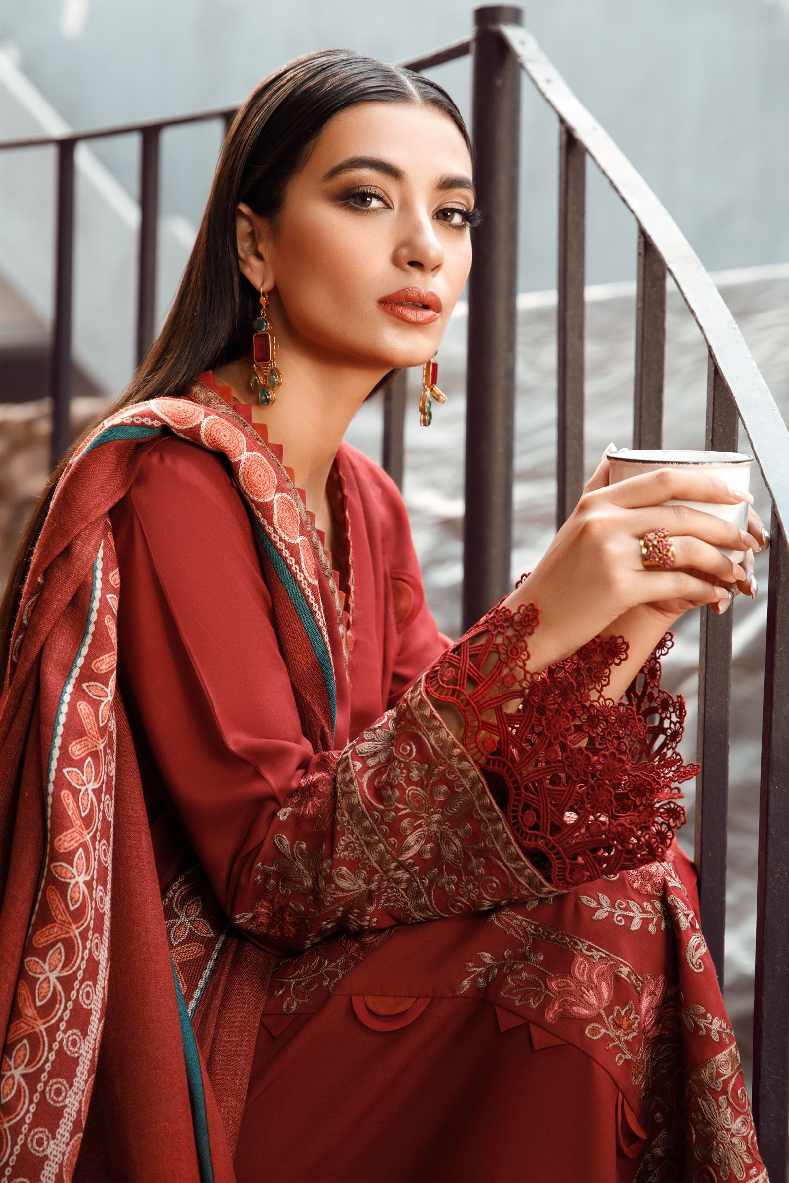 Maria B Fully Embroidered 3PC Dhanak Suit