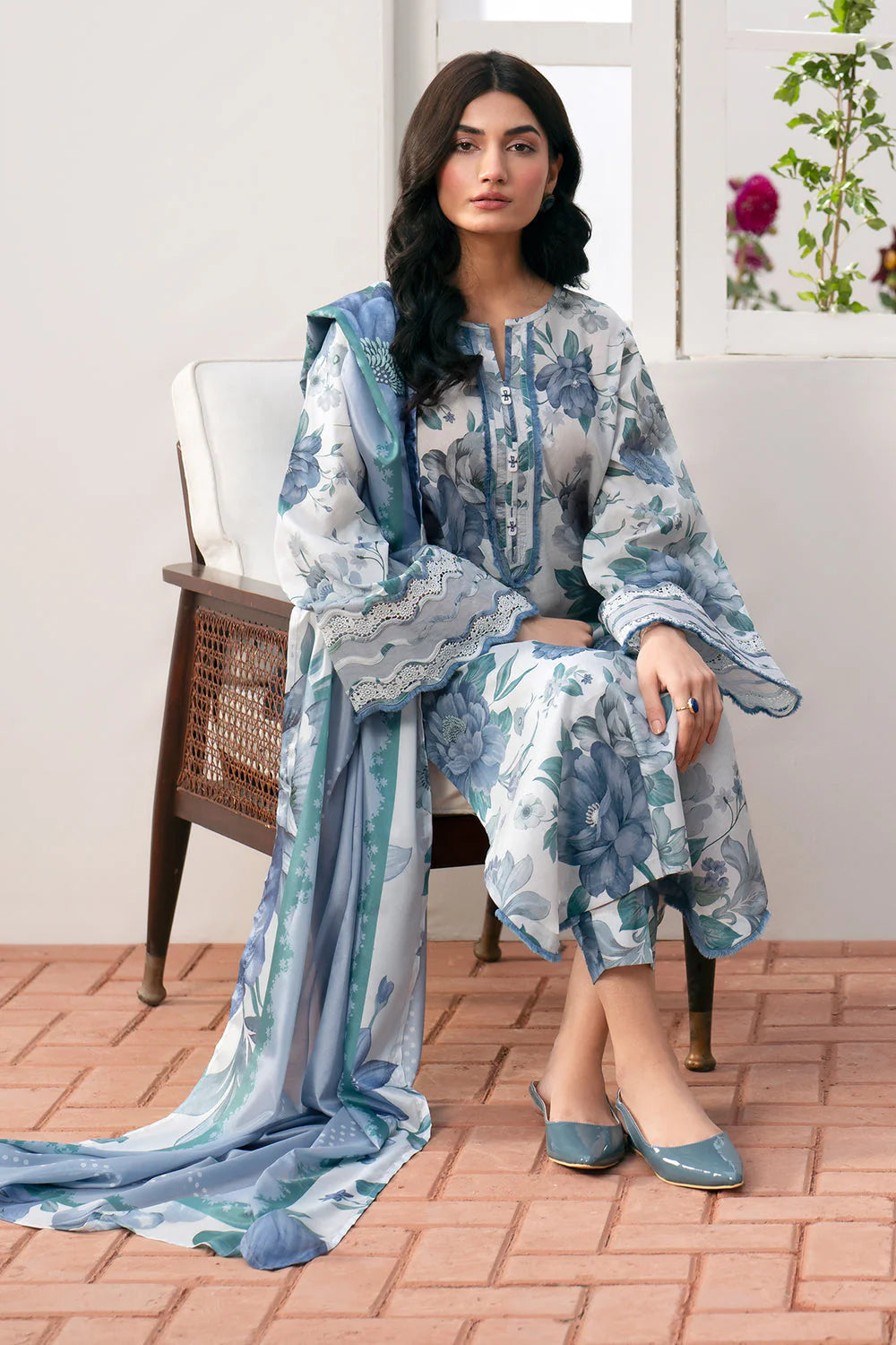 Baroque brand Digital Printed Winter Collection 2k24 sky